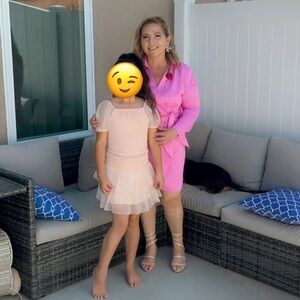 Fashion Nova Pink Wrap Dress